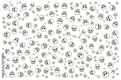 abstract cute skull head seamless pattern background