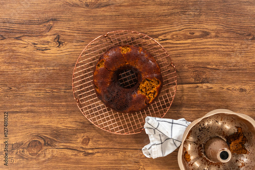 Baking Gingerbread Bundt Cake with Caramel Frosting Ingredients
