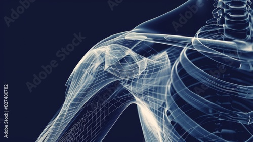 Various movements possible in the human shoulder joint Emphasis on ball and socket structure. This shows flexibility and range of movement. photo