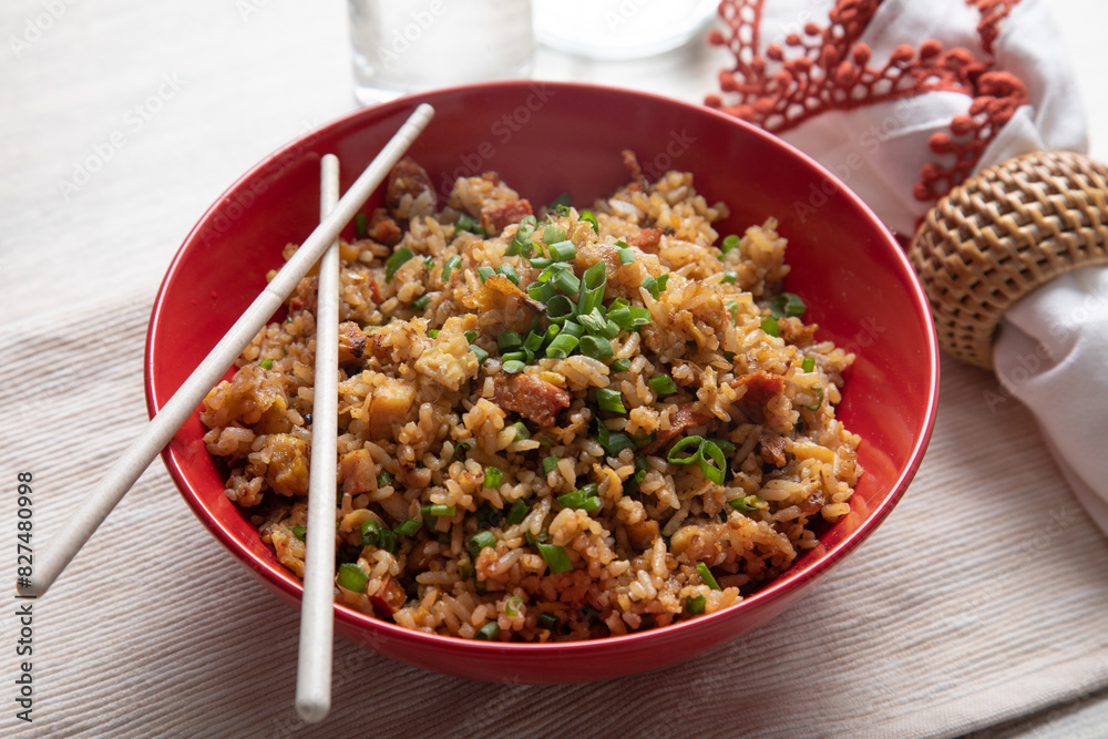 Chaufa amazonico Peruvian style fried rice lunch food chinese influence Chaufa amazonico Peruvian style fried rice lunch food chinese influence