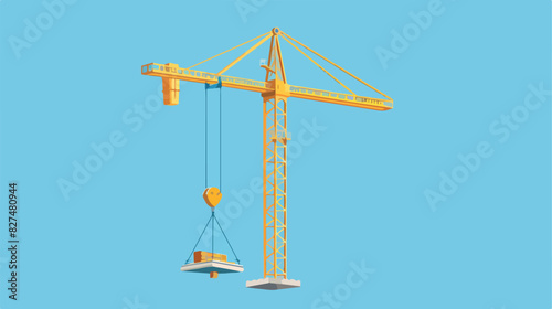 Building crane icon in neumorphism style. Icons for background © Bill