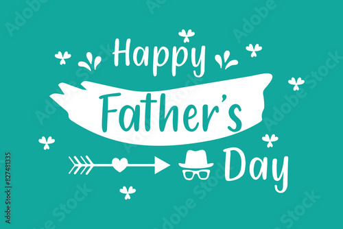 Happy Fathers Day bow tie typography banner. Father's day sale promotion calligraphy poster with doodle necktie and divider sketch line. Vector illustration 