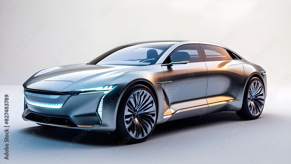 3d rendering future electric vehicle concept car