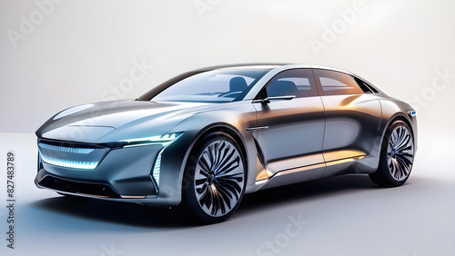 3d rendering future electric vehicle concept car