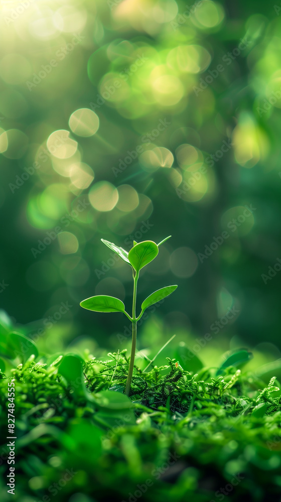 Plant growing tree from earth soil in sunny day forrest environment concept Plant growing tree from earth soil in sunny day forrest environment concept
