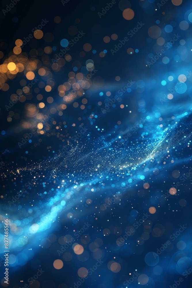 Blue and Gold Glowing Abstract Particles