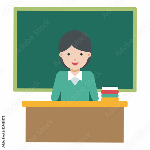 teacher and student vector illustration