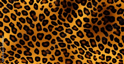 Detailed view of a leopard print fabric with unique spots and patterns