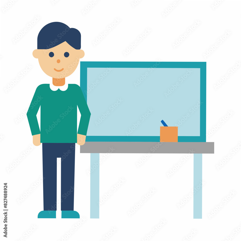 teacher and student vector illustration