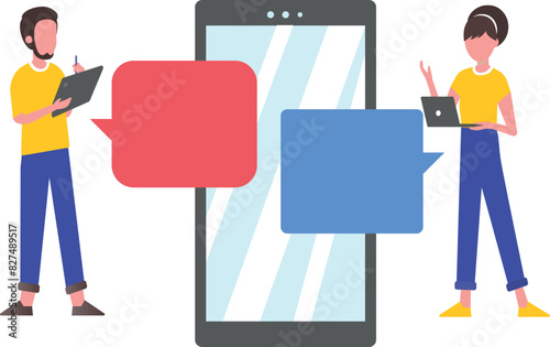 A boy and a girl are chatting.