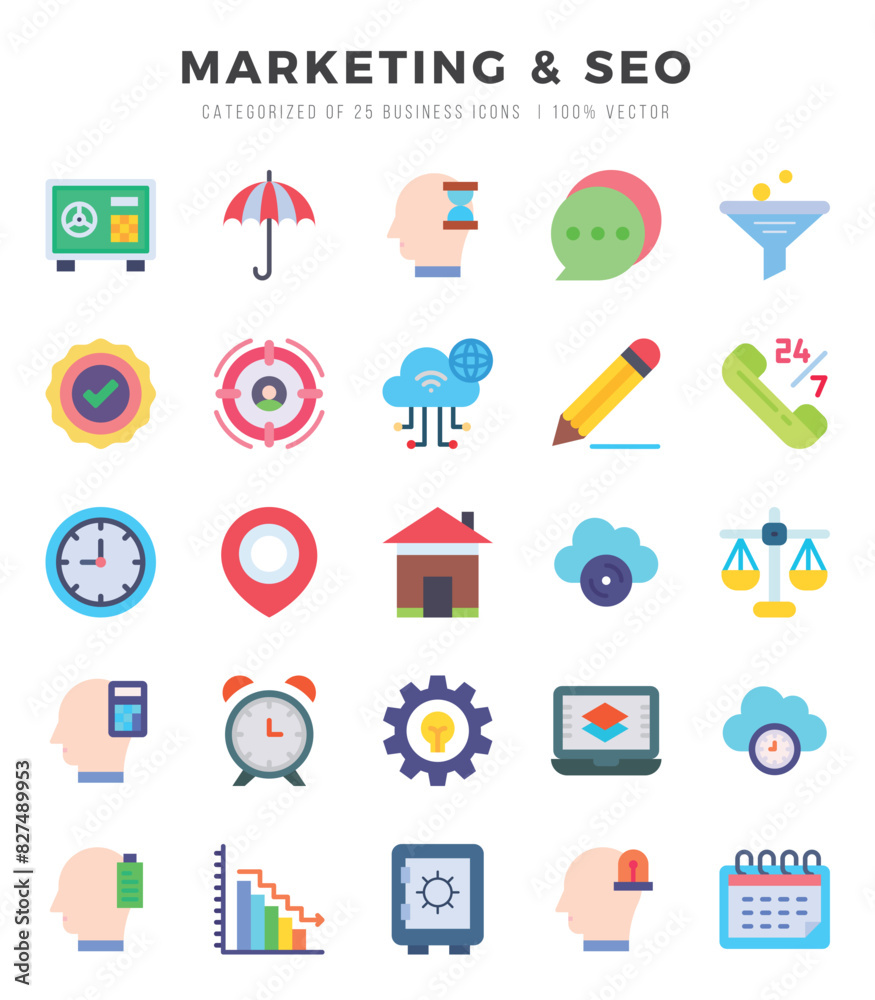 Simple Set of Marketing & Seo Related Vector Flat Icons. Simple Set of Marketing & Seo Related Vector Flat Icons.