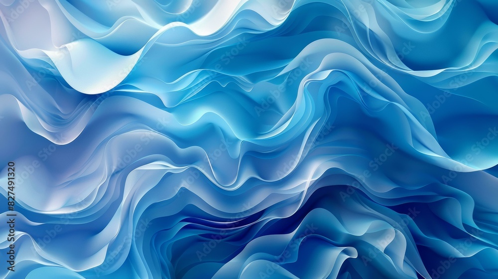 Abstract Art Blue Silk Waves Background Abstract Art Blue Silk Waves Background