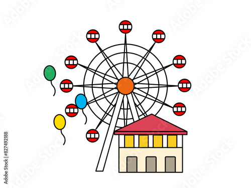 シンプルな遊園地のイラスト