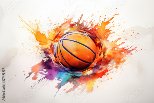 Watercolor of Basketball ball © capuchino009