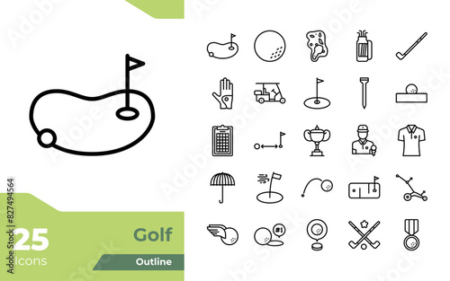 Golf Outline Icons