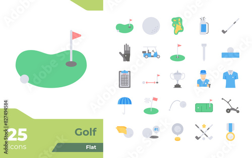 Golf Flat Icons
