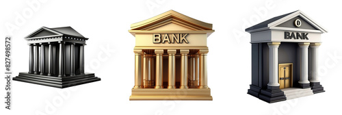 bank isolated on transparent background