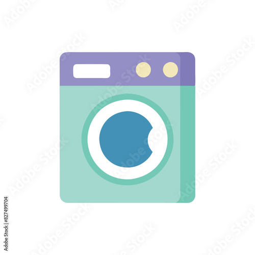 Washing machine isolated flat vector illustration