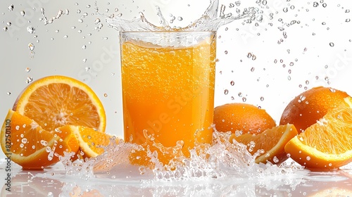 a fresh tropical punch juice splash on a solid white backdrop