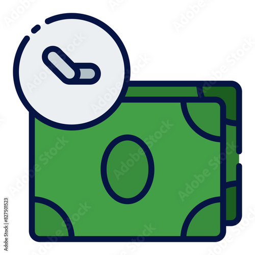 Time is Money filled line icon