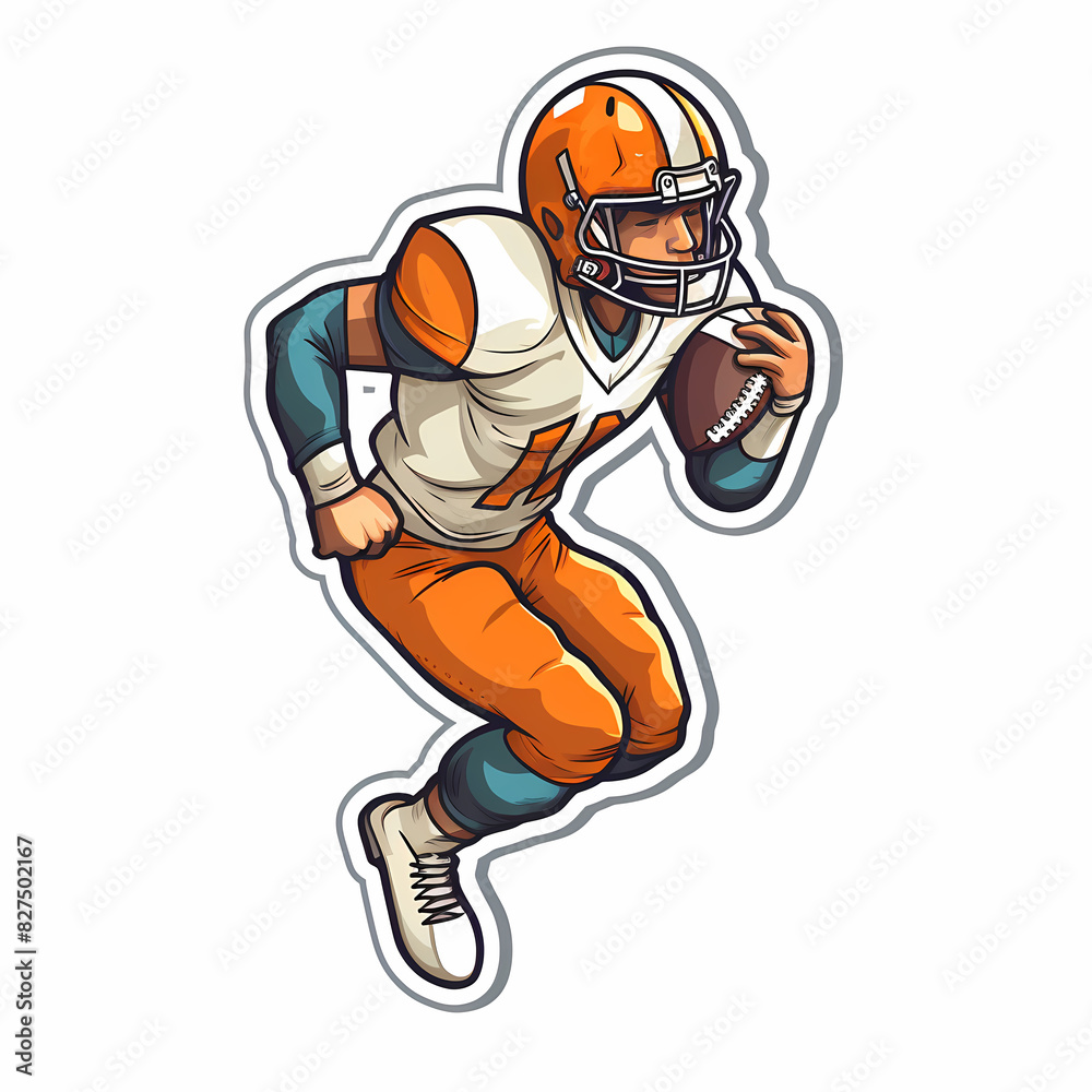 American Football Player with Ball in field,Cartoon quarterback picture,vector illustration cartoon. American Football Player with Ball in field,Cartoon quarterback picture,vector illustration cartoon.