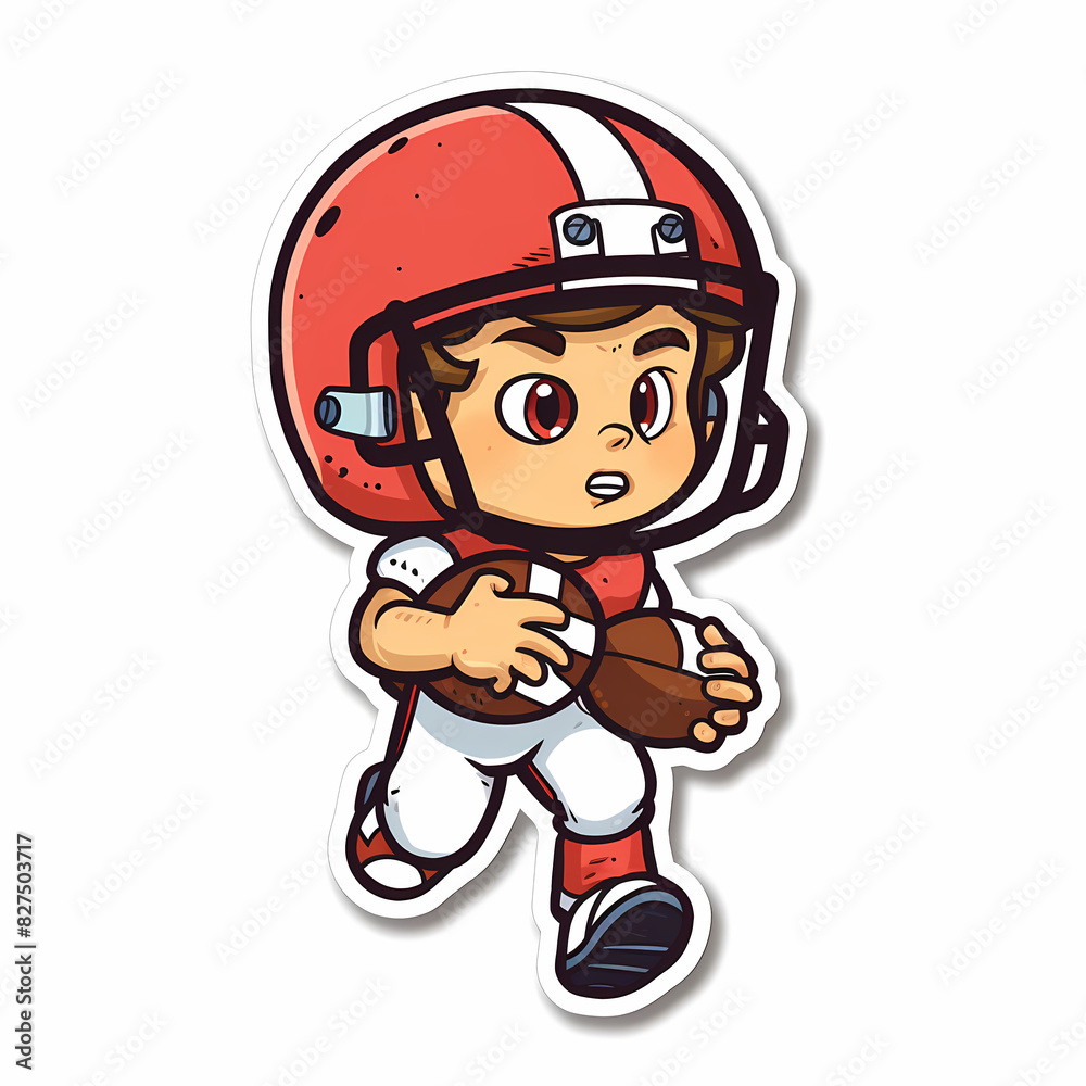 American Football Player with Ball in field,Cartoon quarterback picture,vector illustration cartoon. American Football Player with Ball in field,Cartoon quarterback picture,vector illustration cartoon.