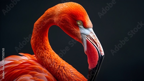 Elegant Flamingos Feathers A HighDefinition Studio Portrait