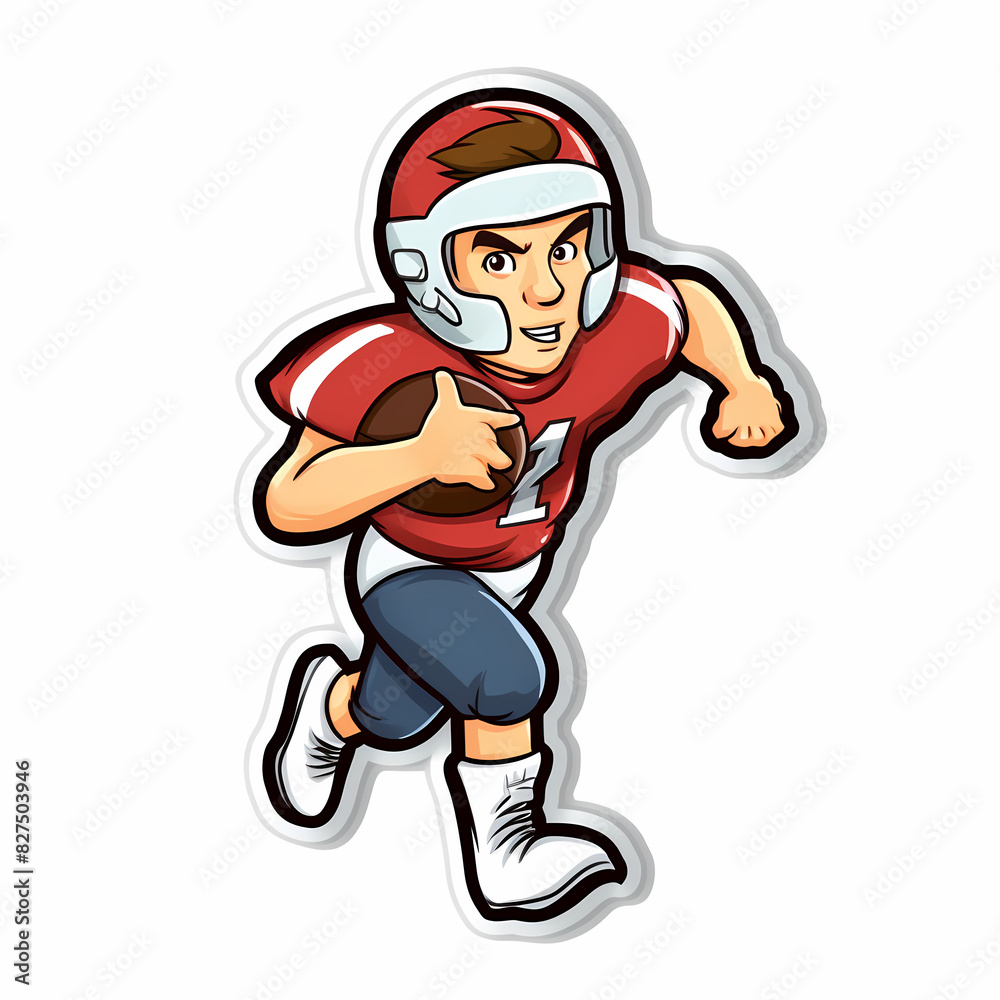 American Football Player with Ball in field,Cartoon quarterback picture,vector illustration cartoon. American Football Player with Ball in field,Cartoon quarterback picture,vector illustration cartoon.
