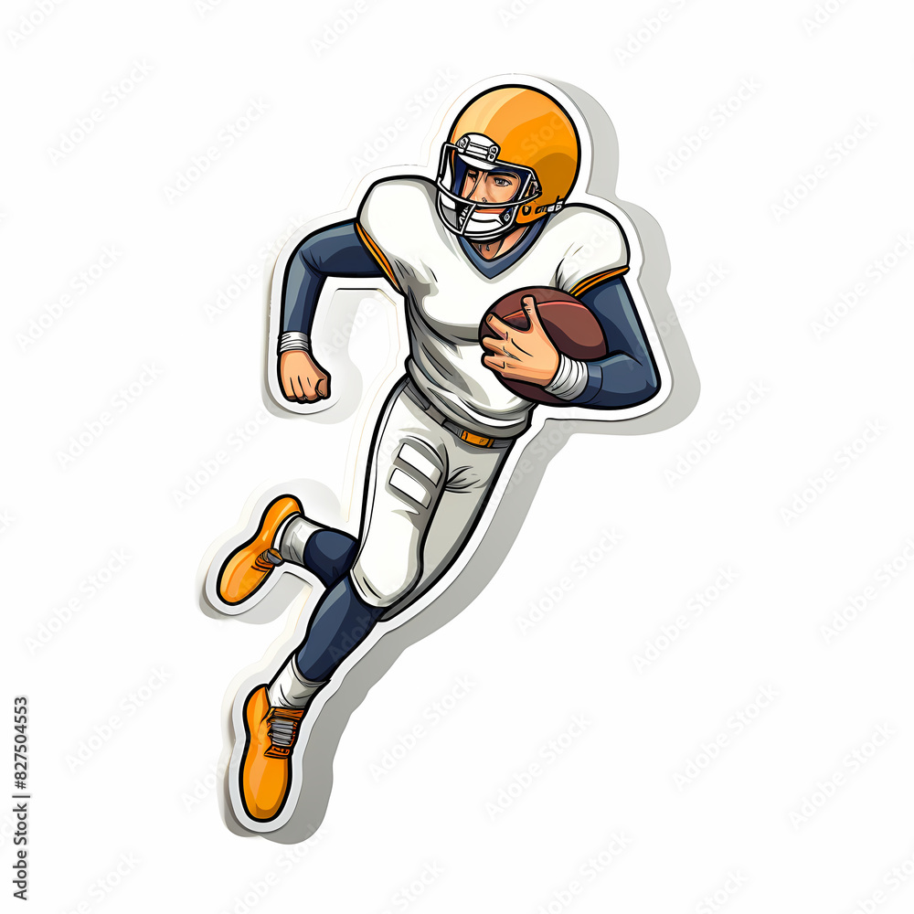 American Football Player with Ball in field,Cartoon quarterback picture,vector illustration cartoon. American Football Player with Ball in field,Cartoon quarterback picture,vector illustration cartoon.