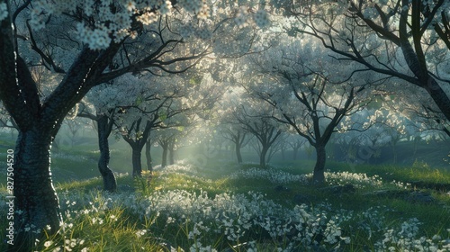 Full Bloom of a Cherry Orchard