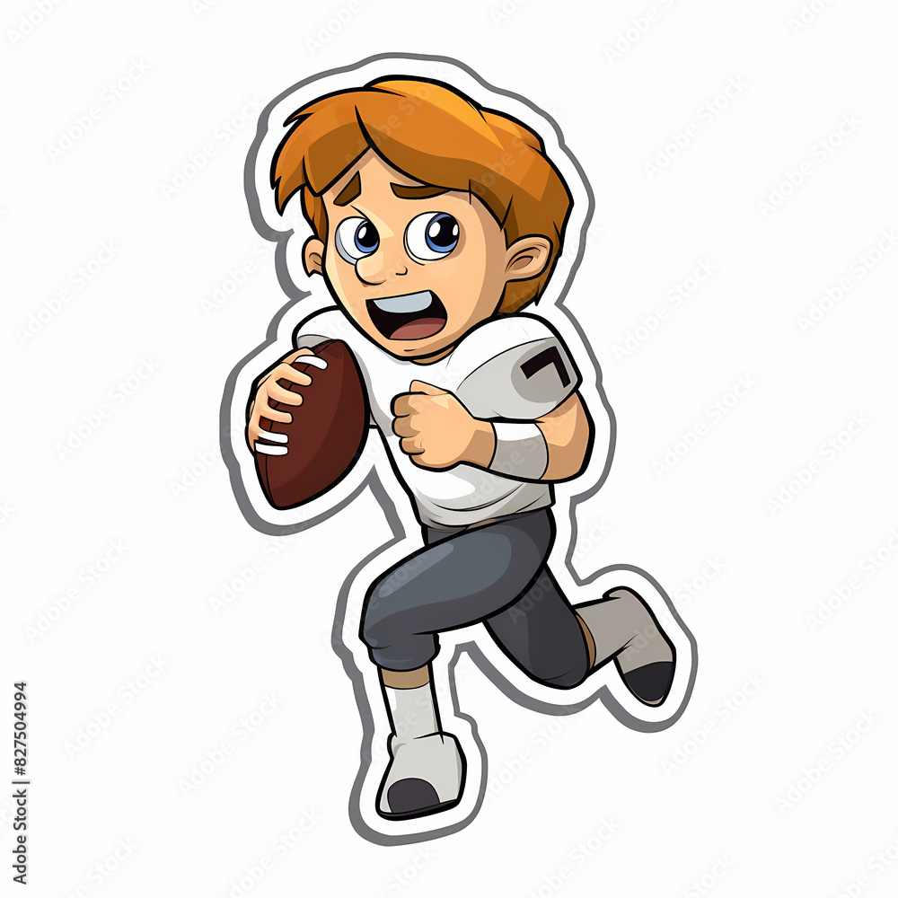 American Football Player with Ball in field,Cartoon quarterback picture,vector illustration cartoon. American Football Player with Ball in field,Cartoon quarterback picture,vector illustration cartoon.