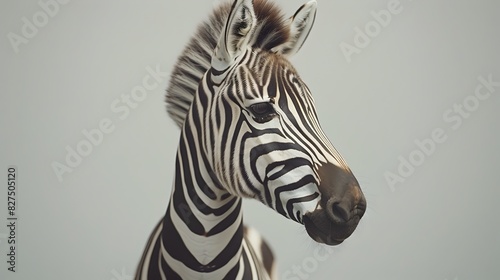 Zebras Unique Stripes Examined in Studio Portrait