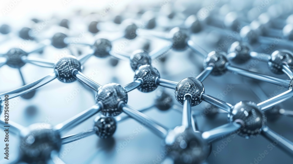 Graphene Molecules in 3D: Nanotechnology Background Illustration