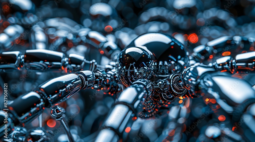 Fototapeta premium Nanobot Swarm from a Molecular Perspective