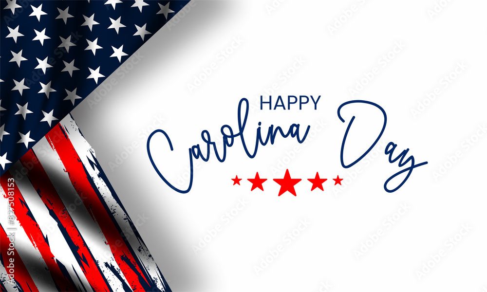 Happy Carolina Day text With US flag , Background illustration Happy Carolina Day text With US flag , Background illustration