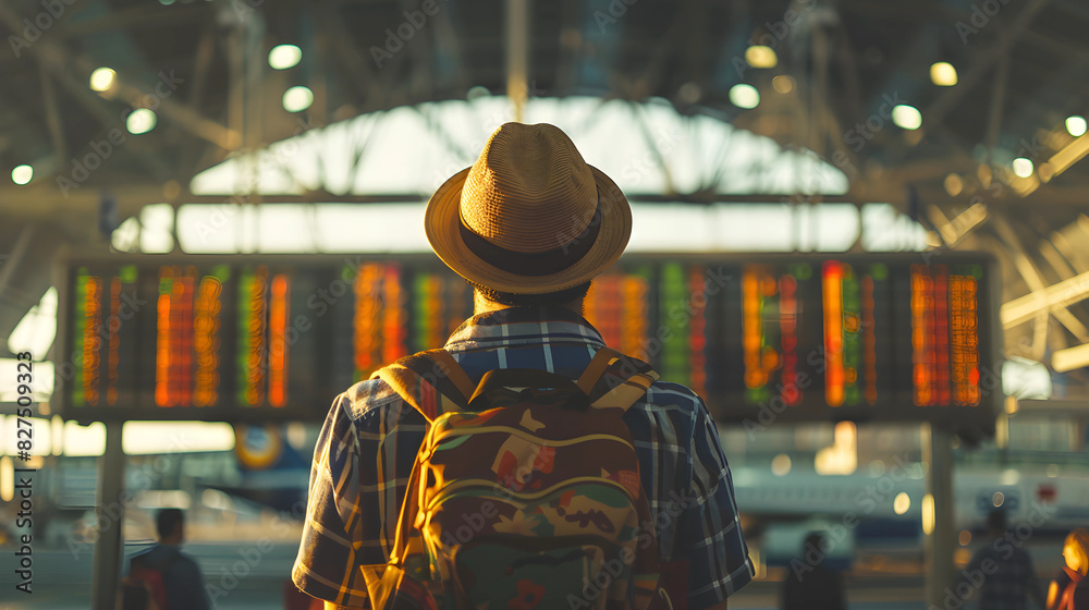 Traveler Checking Flight Information at Airport
Traveler Checking Flight Information at Airport