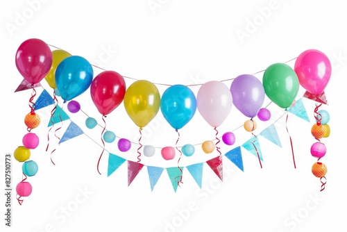 Birthday Banners isolated white background  di-cut style  object as model