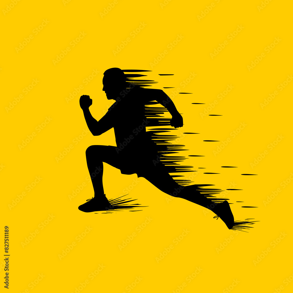 silhouette of man running at high speed sprint running vector illustration silhouette of man running at high speed sprint running vector illustration