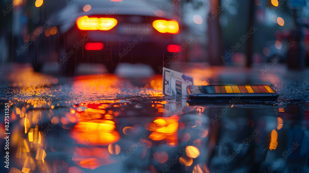 Mobile Payment for Ride Sharing Services: Photo Realistic Image Demonstrates Digital Transaction Convenience and Security in Transportation   High Resolution with Glossy Backdrop