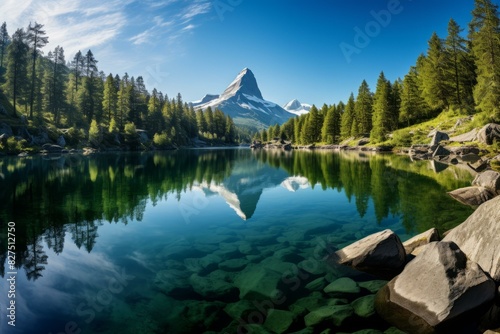 Majestic Alps with Crystal Clear Lake in Switzerland