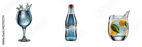 sparkling water isolated on transparent background