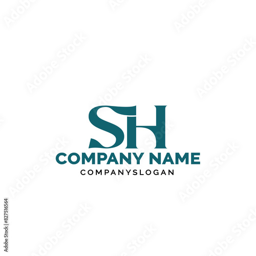 Letter SH logo design, vector logo design, illustration 