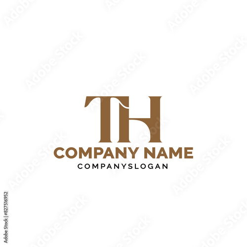 Letter TH logo design, vector logo design, illustration 