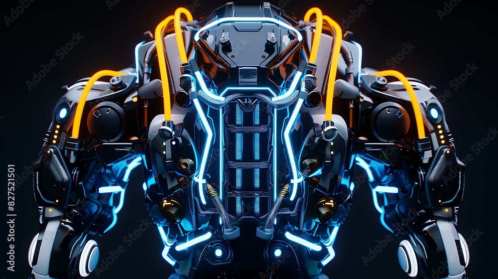 Fototapeta premium Embracing the Future: Advanced Robotic Exoskeleton Technology Revolutionizes Human Potential with Innovation, Strength, and Precision in Every Movement