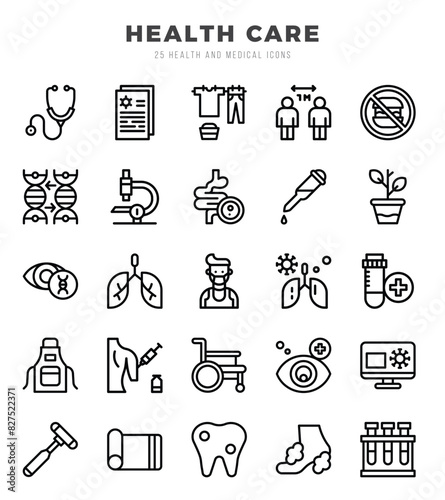 Set of HEALTH CARE icons in Lineal style. High quality Lineal Icons symbol collection.