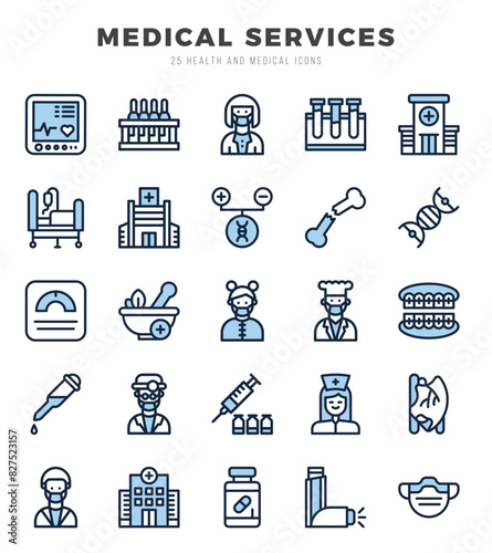 MEDICAL SERVICES web icons in Two Color style.