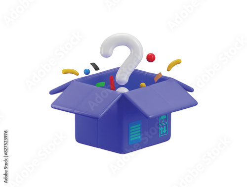 mystery box icon 3d rendering vector illustration