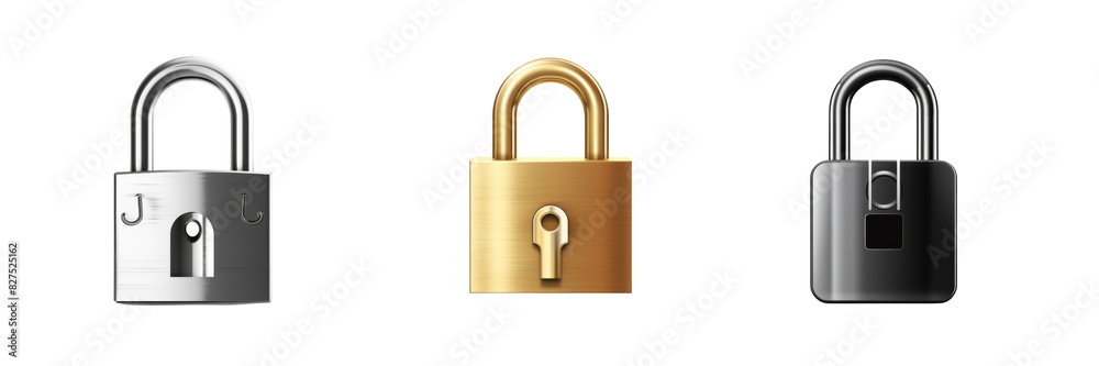 Collection of padlock opened isolated on white background Collection of padlock opened isolated on white background