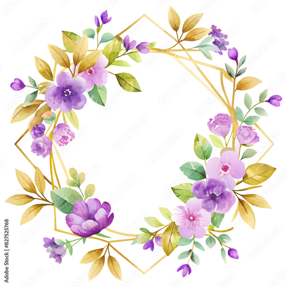 A diamond-shaped postcard frame with a bouquet of flowers
