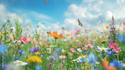 Springtime Meadow  a vibrant meadow in full bloom during springtime © sabry